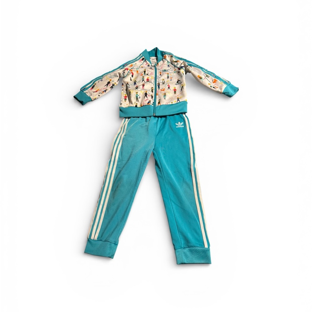 Adidas Kids' Green and White Patterned Set